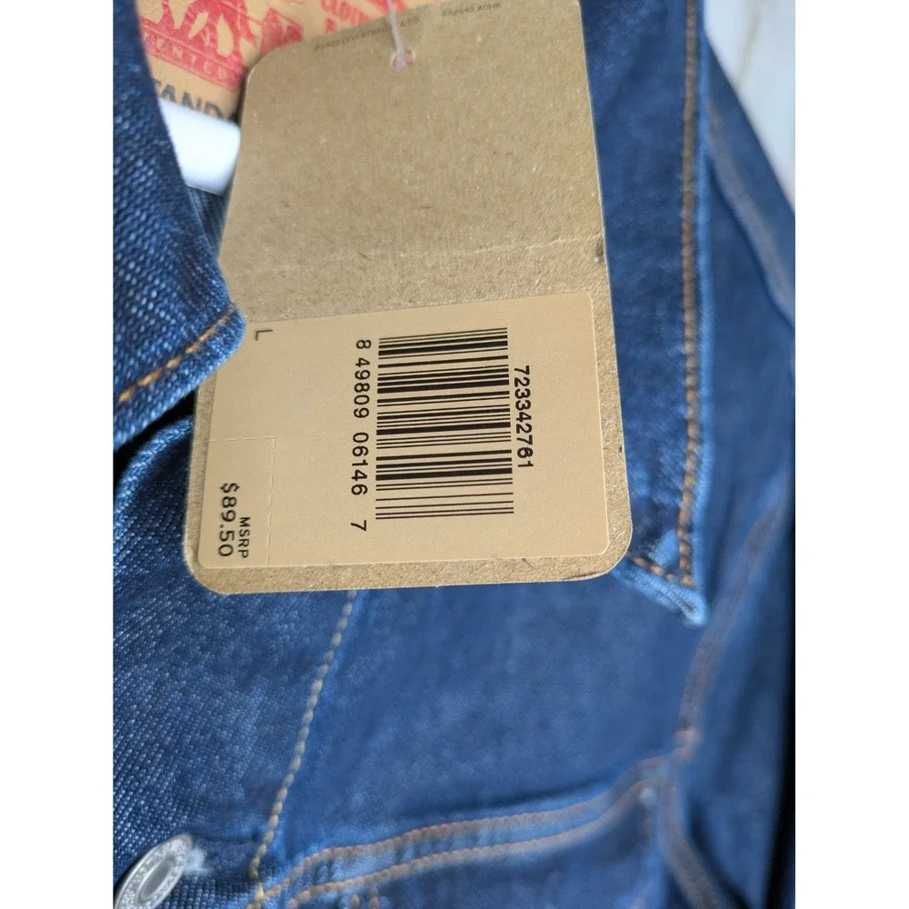 NWT Levis Mens Standard Fit Denim Trucker Jacket Large‎ Dark Wash 723342761